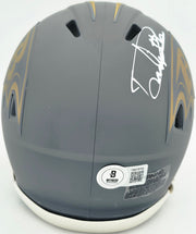 Derrick Henry Autographed Baltimore Ravens Slate Gray Speed Mini Helmet Beckett BAS Witness Stock #261818