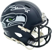 Sam Darnold Autographed Seattle Seahawks Blue SB LX Champions Logo Speed Mini Helmet Beckett BAS Witness Stock #261843