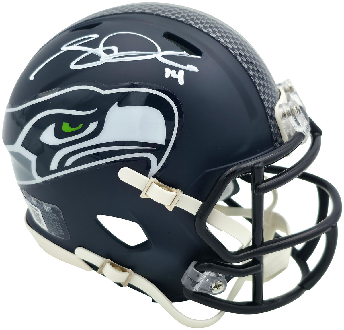 Sam Darnold Autographed Seattle Seahawks Blue SB LX Champions Logo Speed Mini Helmet Beckett BAS Witness Stock #261843
