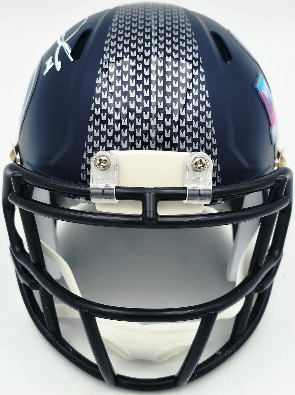 Sam Darnold Autographed Seattle Seahawks Blue SB LX Champions Logo Speed Mini Helmet Beckett BAS Witness Stock #261843