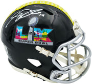 Sam Darnold Autographed Seattle Seahawks Black SB LX Logo Speed Mini Helmet Beckett BAS Witness Stock #261844