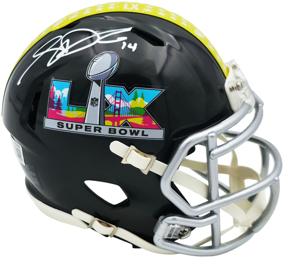 Sam Darnold Autographed Seattle Seahawks Black SB LX Logo Speed Mini Helmet Beckett BAS Witness Stock #261844