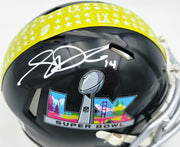 Sam Darnold Autographed Seattle Seahawks Black SB LX Logo Speed Mini Helmet Beckett BAS Witness Stock #261844
