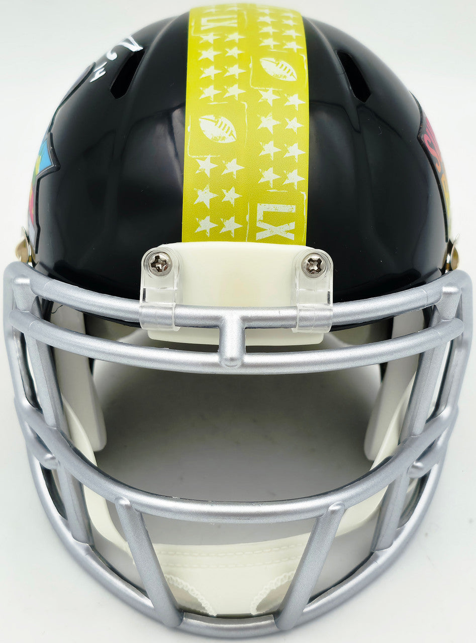 Sam Darnold Autographed Seattle Seahawks Black SB LX Logo Speed Mini Helmet Beckett BAS Witness Stock #261844