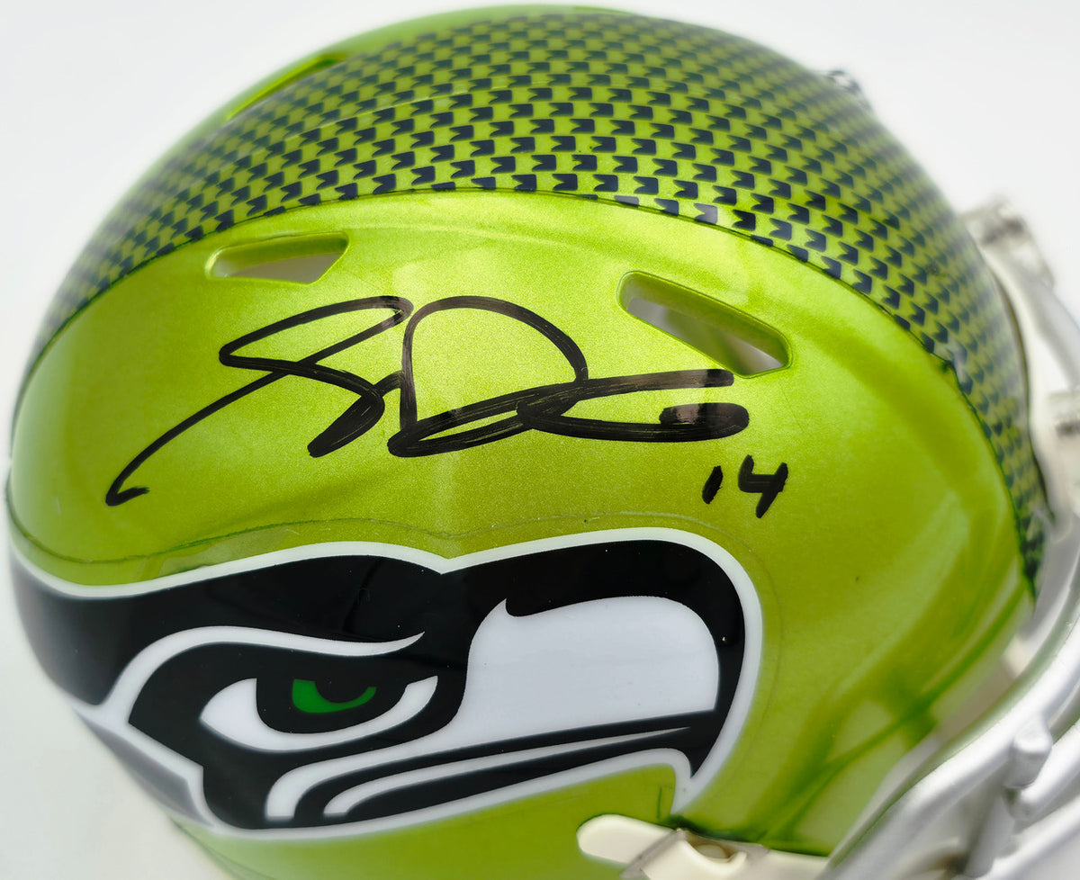 Sam Darnold Autographed Seattle Seahawks Flash Green Speed Mini Helmet Beckett BAS Witness Stock #261845