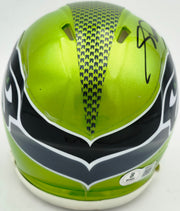 Sam Darnold Autographed Seattle Seahawks Flash Green Speed Mini Helmet Beckett BAS Witness Stock #261845