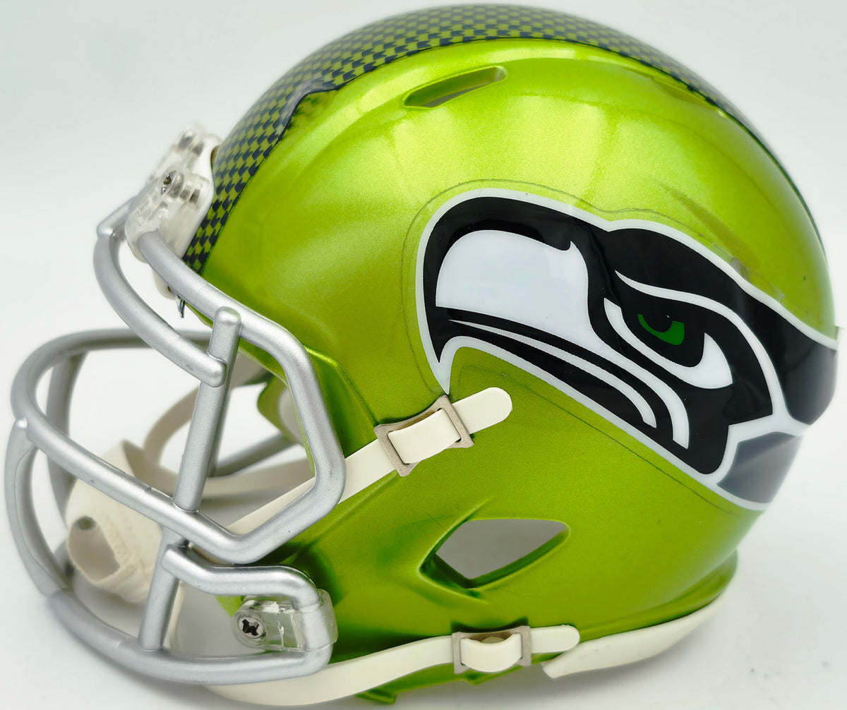 Sam Darnold Autographed Seattle Seahawks Flash Green Speed Mini Helmet Beckett BAS Witness Stock #261845
