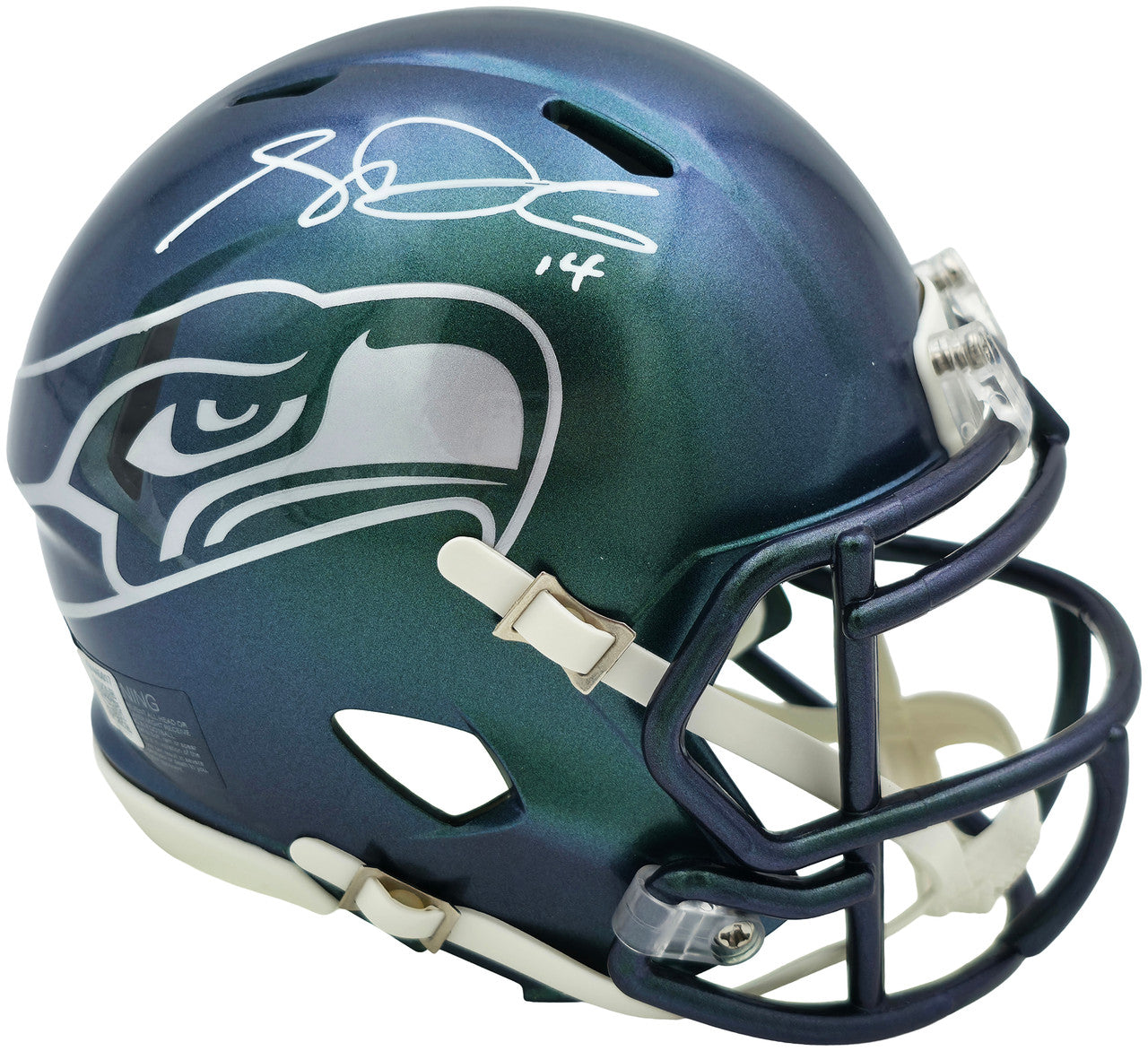 Sam Darnold Autographed Seattle Seahawks Metallic Green Rivalries Speed Mini Helmet Beckett BAS Witness Stock #261846
