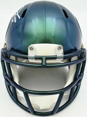 Sam Darnold Autographed Seattle Seahawks Metallic Green Rivalries Speed Mini Helmet Beckett BAS Witness Stock #261846