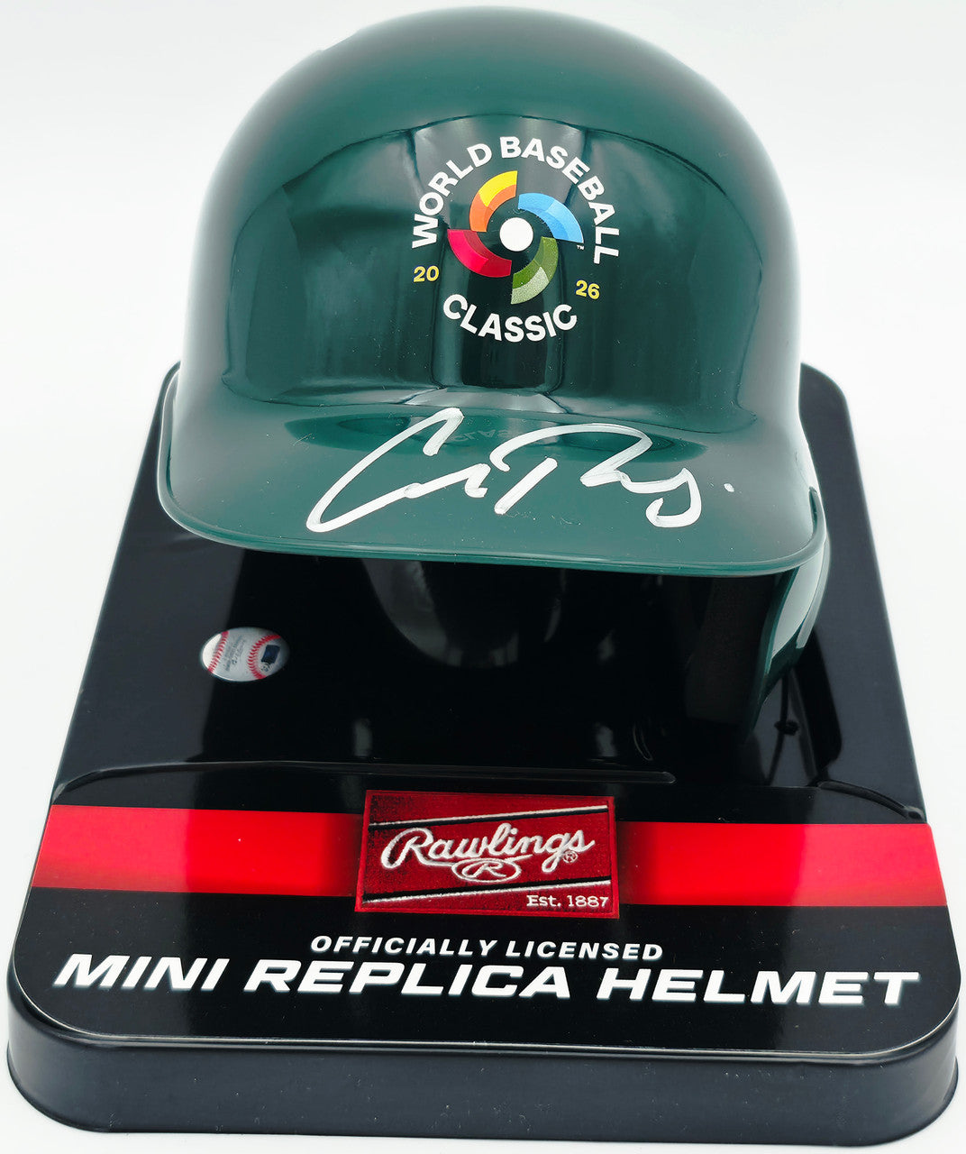 Cal Raleigh Autographed Team USA Green 2026 WBC Logo Mini Batting Helmet Fanatics & MLB Holo Stock #261841
