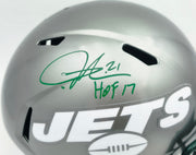 LaDainian Tomlinson Autographed New York Jets Flash Gray Full Size Speed Replica Helmet "HOF 17" Beckett BAS Witness Stock #261832