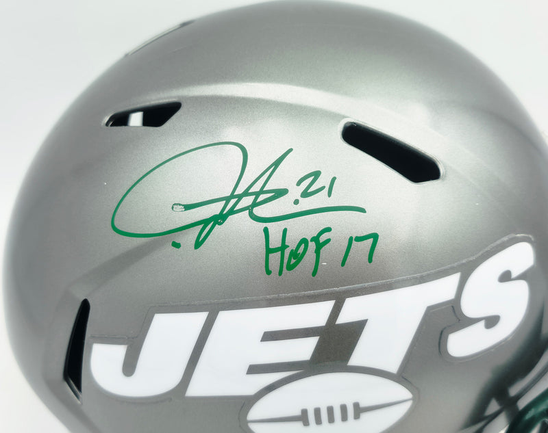 LaDainian Tomlinson Autographed New York Jets Flash Gray Full Size Speed Replica Helmet "HOF 17" Beckett BAS Witness Stock #261832