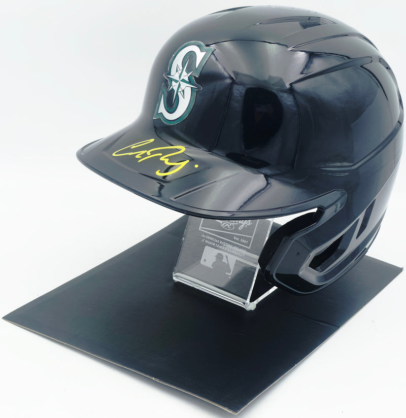Cal Raleigh Autographed Seattle Mariners Navy Full Size Mach Pro Replica Helmet Fanatics & MLB Holo Stock #261839