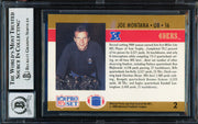 Joe Montana Autographed 1990 Pro Set Card #2 San Francisco 49ers Auto Grade Gem Mint 10 Beckett BAS Stock #261781