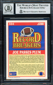 Joe Montana Autographed 1990 Score Card #594 San Francisco 49ers Auto Grade Gem Mint 10 Beckett BAS Stock #261792
