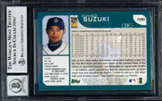 Ichiro Suzuki Autographed 2001 Topps Rookie Card #726 Seattle Mariners Auto Grade Gem Mint 10 Beckett BAS Stock #261809
