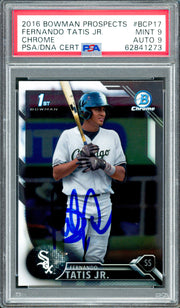 Fernando Tatis Jr. Autographed 2016 Bowman Chrome Rookie Card #BCP17 San Diego Padres PSA 9 Auto Grade Mint 9 PSA/DNA Stock #262010