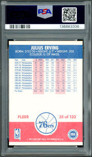 Julius "Dr. J" Erving Autographed 1987-88 Fleer Card #35 Philadelphia 76ers PSA 8 Auto Grade Gem Mint 10 PSA/DNA Stock #262024