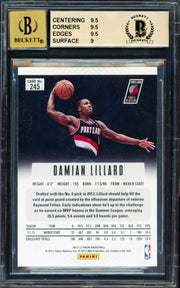 Damian Lillard Autographed 2012-13 Panini Prizm Rookie Card #245 Portland Trail Blazers BGS 9.5 Auto Grade Gem Mint 10 Beckett BAS Stock #262025