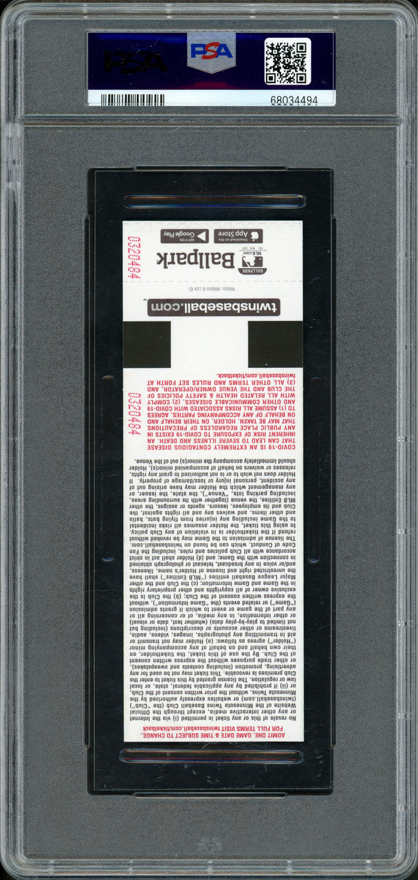 Julio Rodriguez Autographed 2022 MLB Debut Rookie Ticket 4/8/2022 Seattle Mariners PSA 10 Auto Grade Gem Mint 10 "MLB Debut" (Field) PSA/DNA Stock #262029