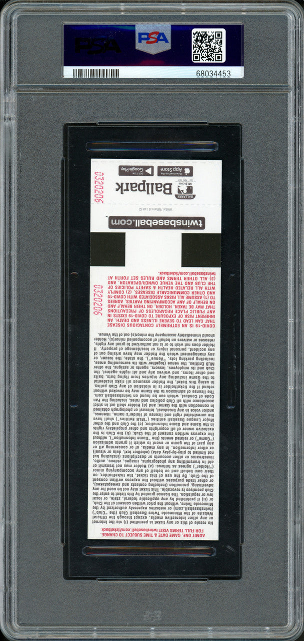 Julio Rodriguez Autographed 2022 MLB Debut Rookie Ticket 4/8/2022 Seattle Mariners PSA 10 Auto Grade Gem Mint 10 (Stadium) PSA/DNA Stock #262032