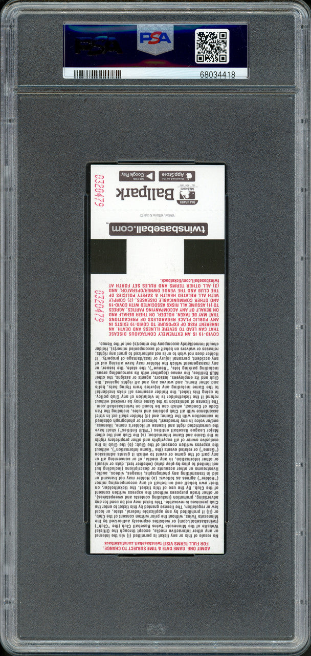 Julio Rodriguez Autographed 2022 MLB Debut Rookie Ticket 4/8/2022 Seattle Mariners PSA 10 (Stadium) PSA/DNA Stock #262035
