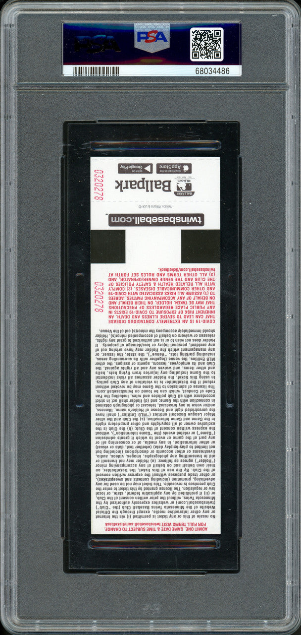 Julio Rodriguez Autographed 2022 MLB Debut Rookie Ticket 4/8/2022 Seattle Mariners PSA 9 Auto Grade Gem Mint 10 "MLB Debut" (Stadium) PSA/DNA Stock #262037