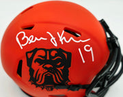 Bernie Kosar Autographed Cleveland Browns Rave Orange Speed Mini Helmet JSA Witness Stock #261882