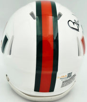 Bernie Kosar Autographed Miami Hurricanes White Traditional Speed Mini Helmet JSA Witness Stock #261884