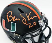 Bernie Kosar Autographed Miami Hurricanes Black Nights Alternate Speed Mini Helmet JSA Witness Stock #261885