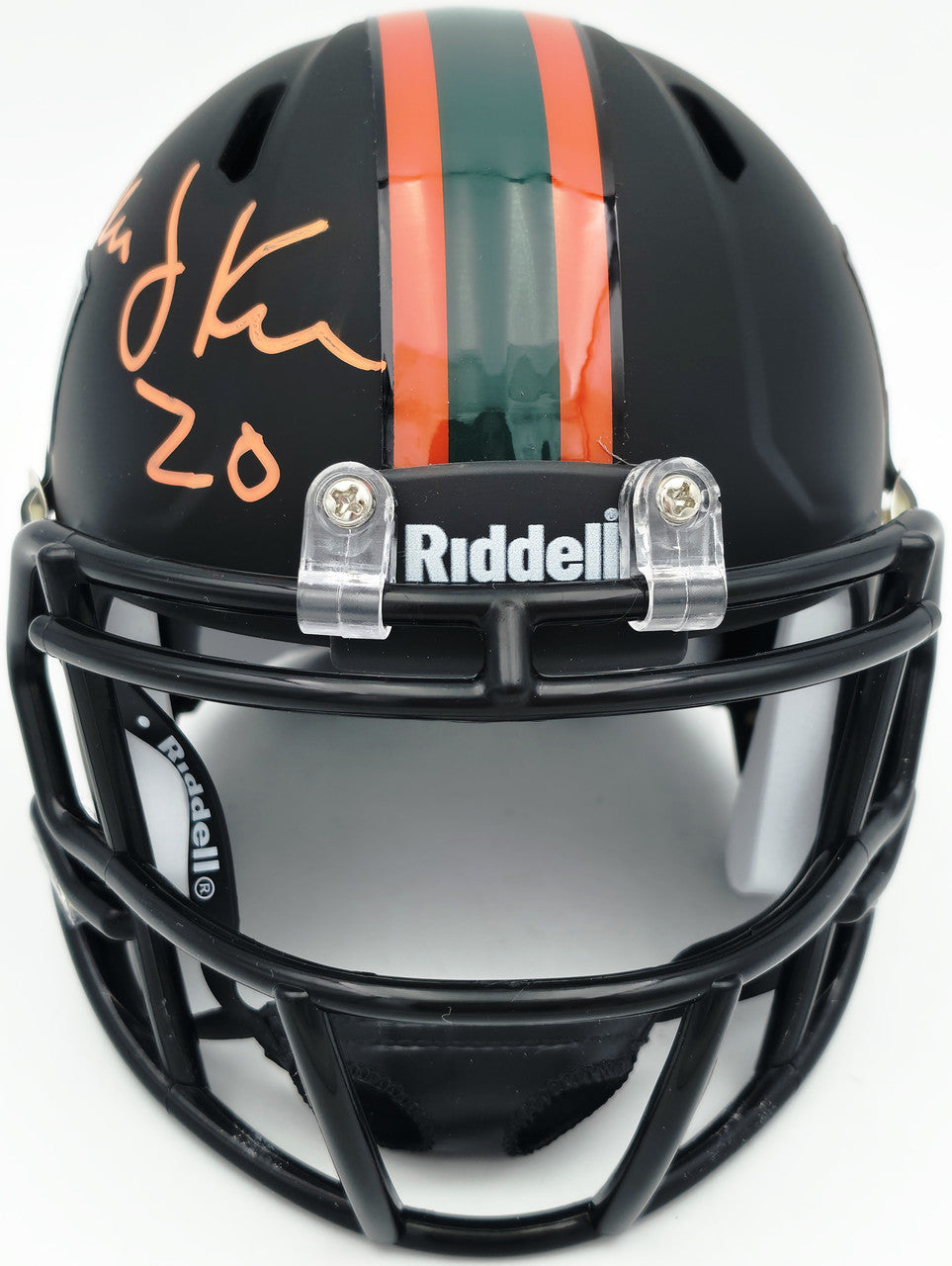 Bernie Kosar Autographed Miami Hurricanes Black Nights Alternate Speed Mini Helmet JSA Witness Stock #261885