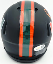 Bernie Kosar Autographed Miami Hurricanes Black Nights Alternate Speed Mini Helmet JSA Witness Stock #261885