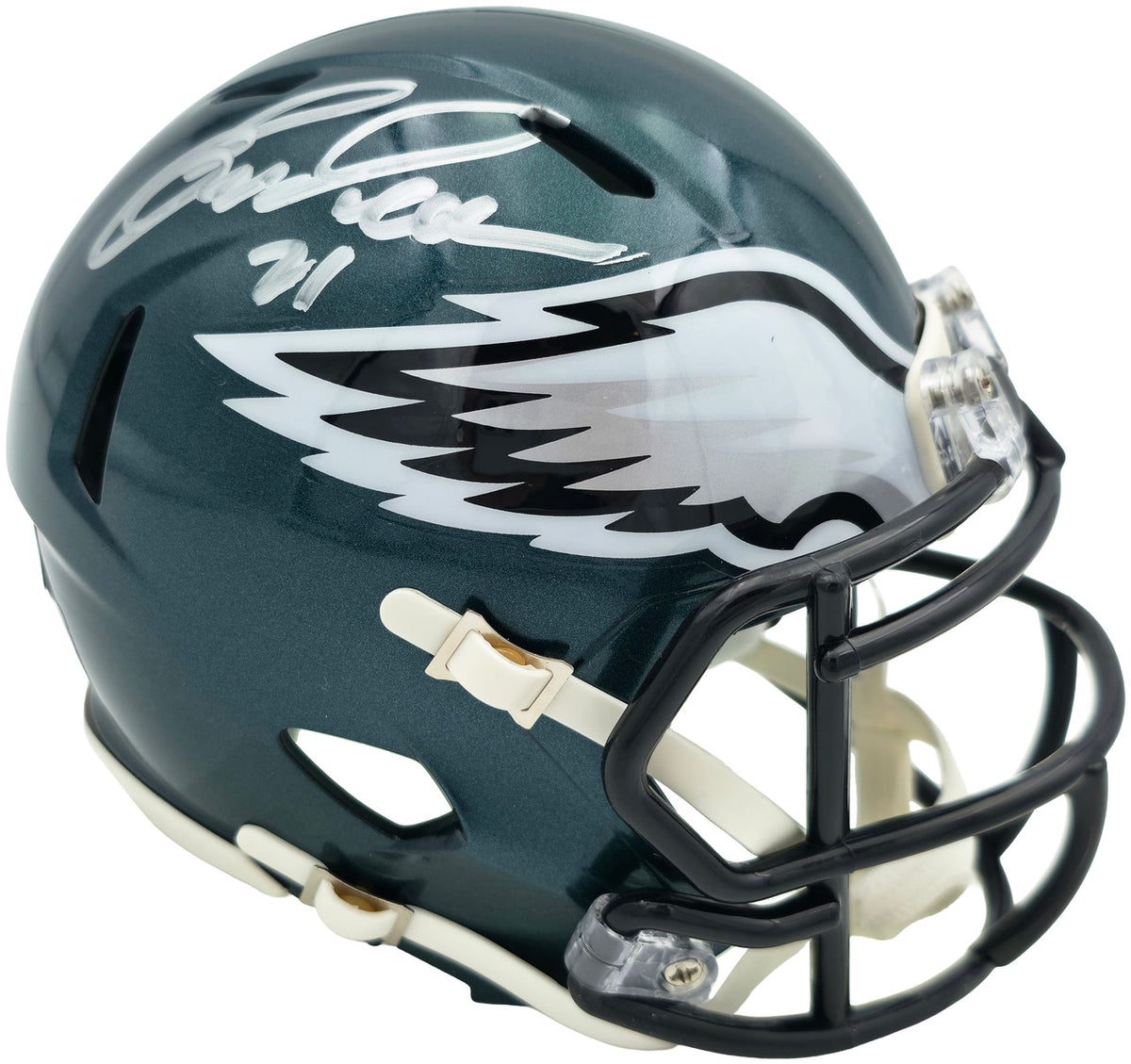 Eric Allen Autographed Philadelphia Eagles Green Speed Mini Helmet Beckett BAS QR Stock #261890