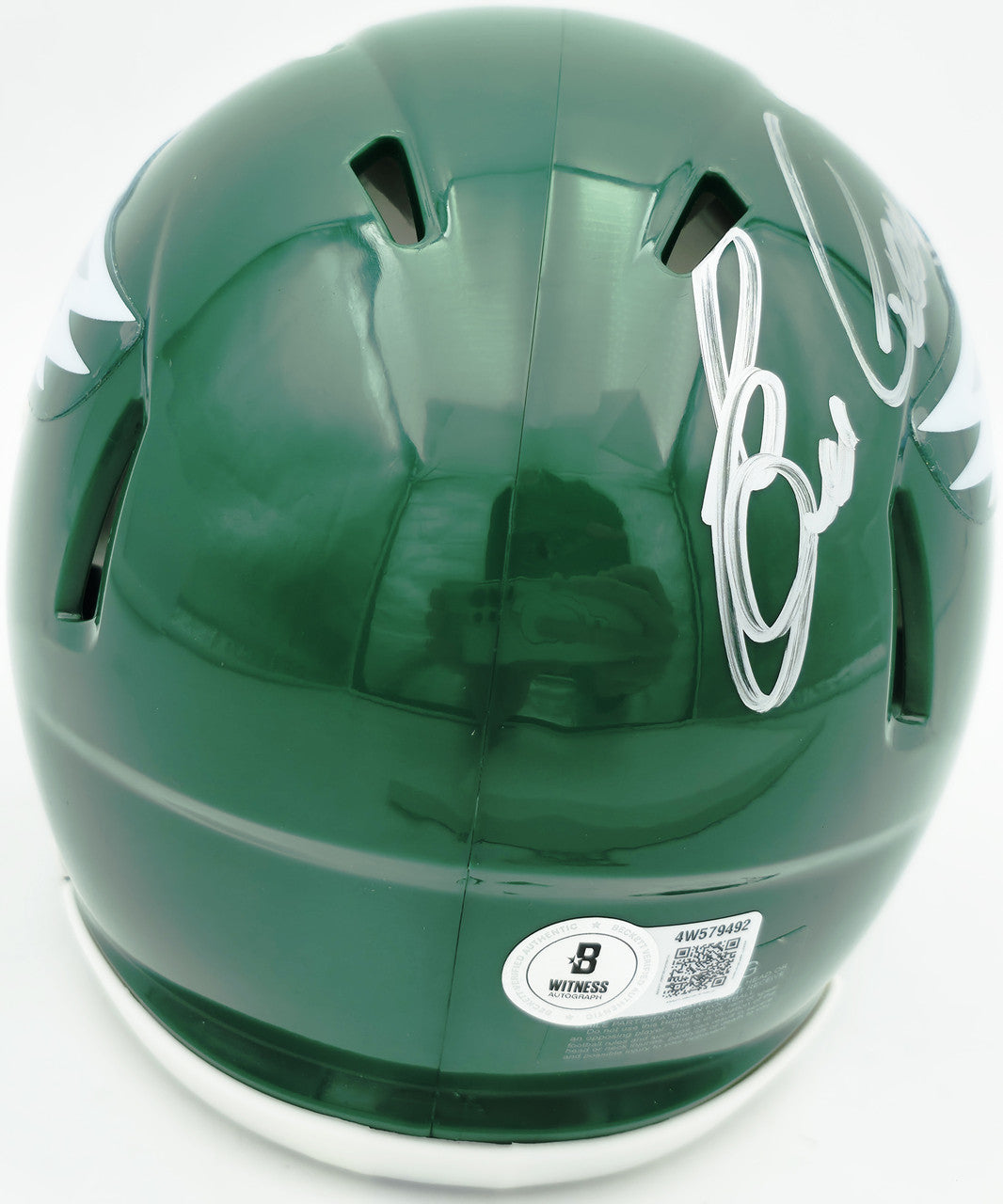 Eric Allen Autographed Philadelphia Eagles Kelly Green 1974-95 Throwback Speed Mini Helmet Beckett BAS QR Stock #261892