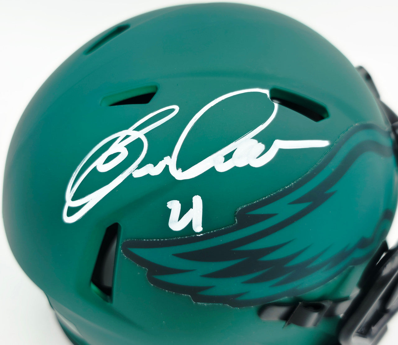 Eric Allen Autographed Philadelphia Eagles Rave Green Speed Mini Helmet Beckett BAS QR Stock #261893