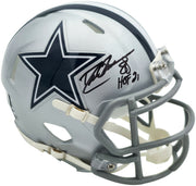 Drew Pearson Autographed Dallas Cowboys Silver Speed Mini Helmet "HOF 21" Beckett BAS QR Stock #261894