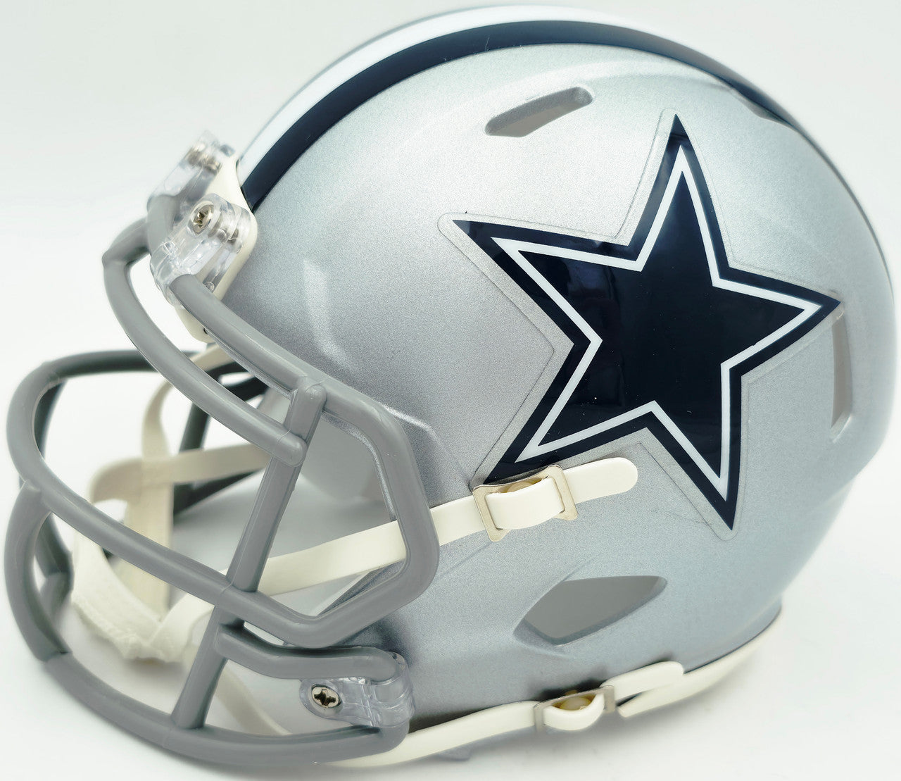 Drew Pearson Autographed Dallas Cowboys Silver Speed Mini Helmet "HOF 21" Beckett BAS QR Stock #261894