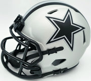 Drew Pearson Autographed Dallas Cowboys Rave Silver Speed Mini Helmet "HOF 21" Beckett BAS QR Stock #261895