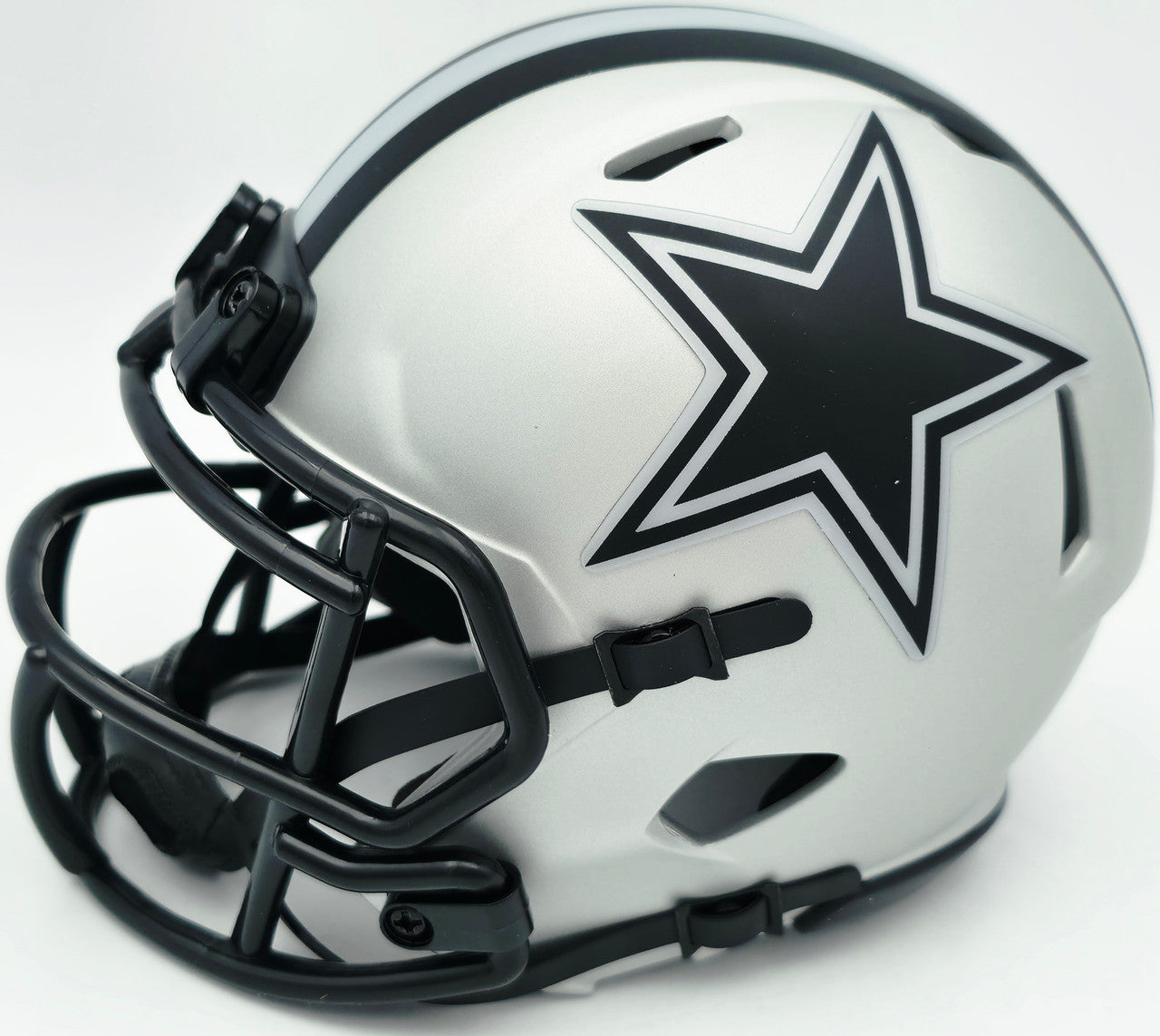 Drew Pearson Autographed Dallas Cowboys Rave Silver Speed Mini Helmet "HOF 21" Beckett BAS QR Stock #261895