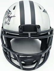 Drew Pearson Autographed Dallas Cowboys Rave Silver Speed Mini Helmet "HOF 21" Beckett BAS QR Stock #261895