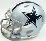 Drew Pearson Autographed Dallas Cowboys Silver 1976 Throwback Speed Mini Helmet "HOF 21" Beckett BAS QR Stock #261896