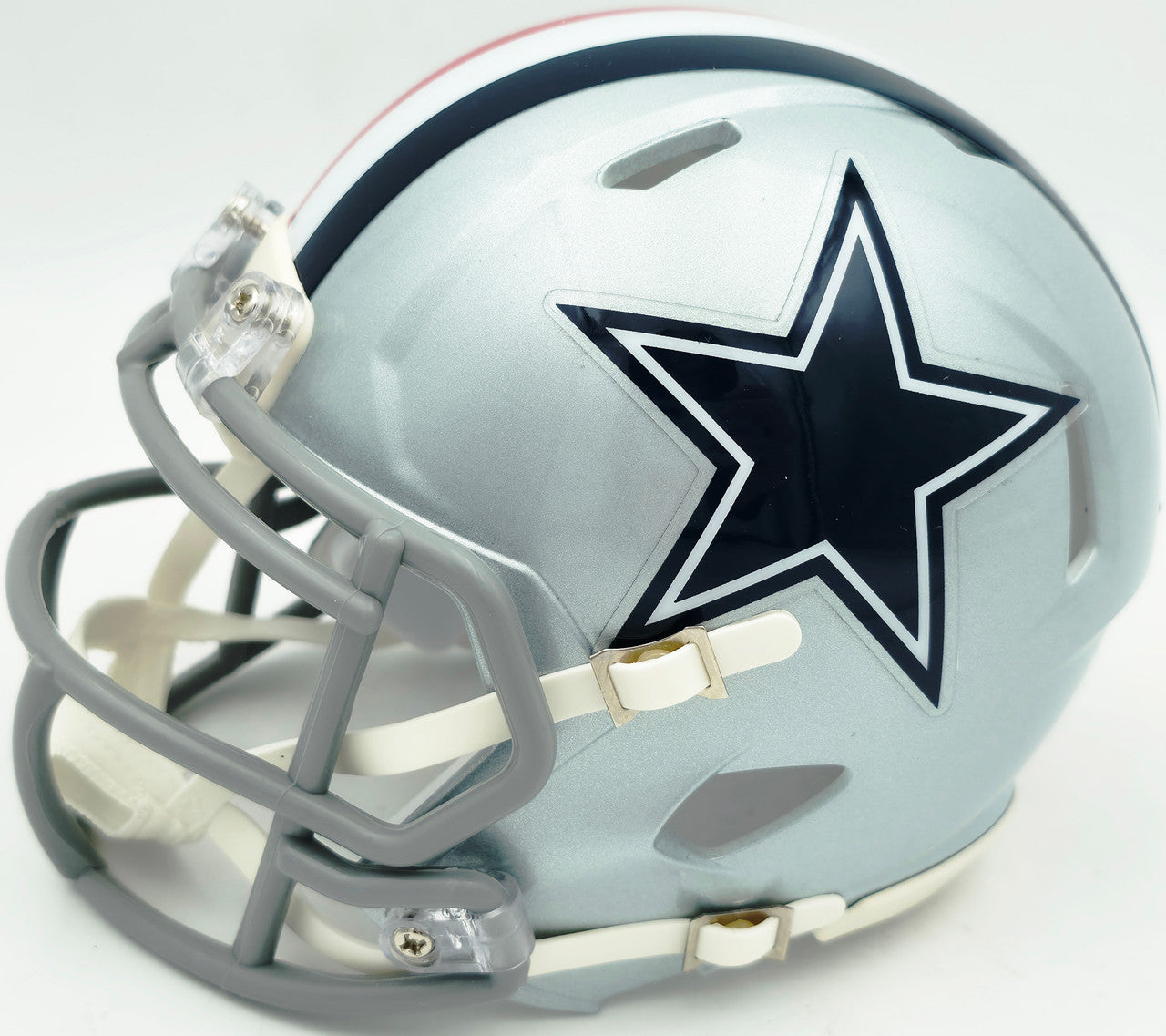 Drew Pearson Autographed Dallas Cowboys Silver 1976 Throwback Speed Mini Helmet "HOF 21" Beckett BAS QR Stock #261896
