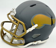 Jordan Addison Autographed Minnesota Vikings Slate Silver Speed Mini Helmet (In White) Beckett BAS QR Stock #261899