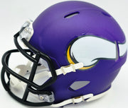 Jordan Addison Autographed Minnesota Vikings Purple Speed Mini Helmet (In Yellow) Beckett BAS QR Stock #261900
