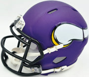 Jordan Addison Autographed Minnesota Vikings Purple Speed Mini Helmet (In White) Beckett BAS QR Stock #261901