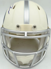 Jordan Addison Autographed Minnesota Vikings White 2024 Alternate Speed Mini Helmet (In Black) Beckett BAS QR Stock #261902