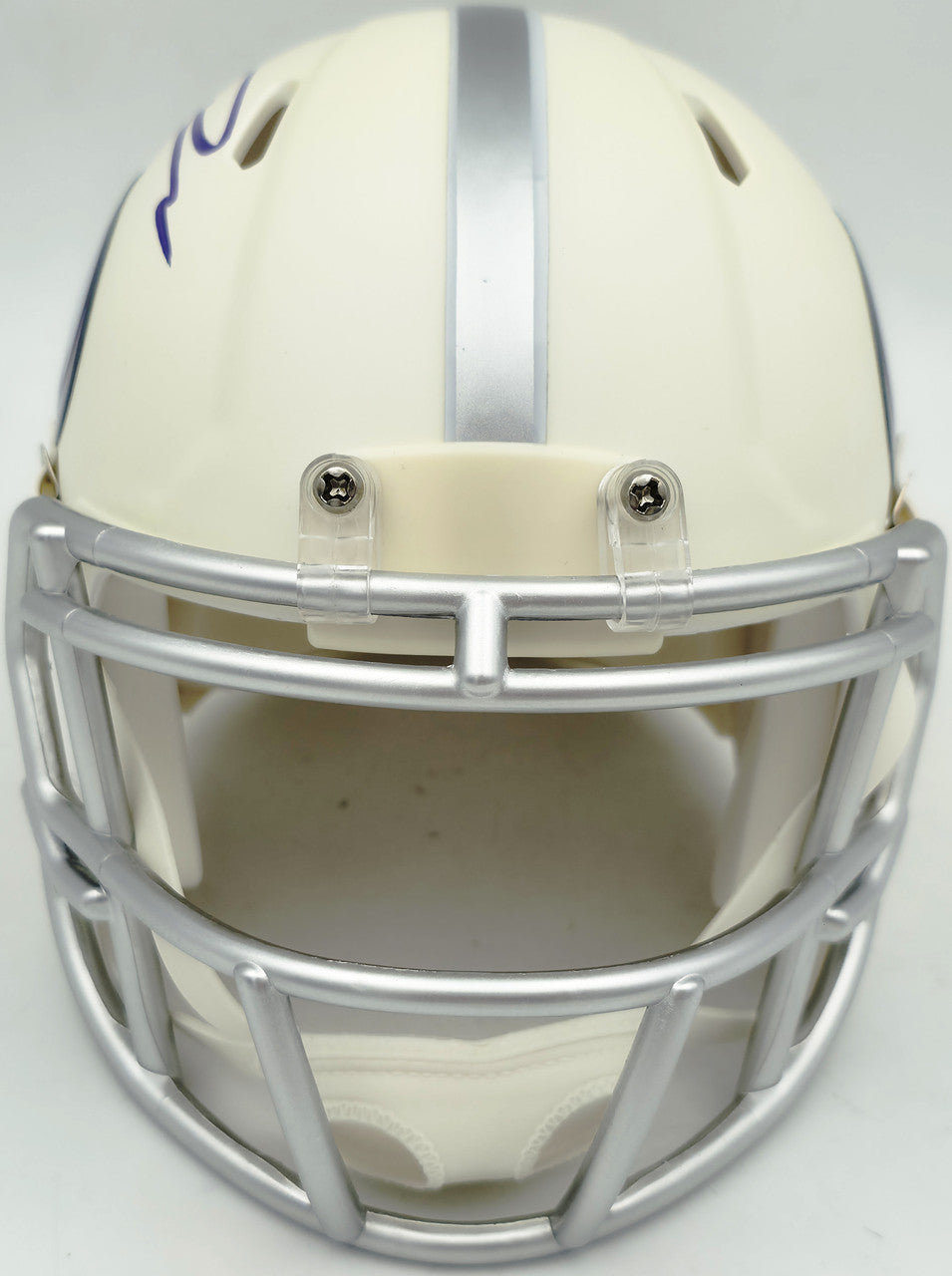 Jordan Addison Autographed Minnesota Vikings White 2024 Alternate Speed Mini Helmet (In Black) Beckett BAS QR Stock #261902