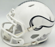 Jordan Addison Autographed Minnesota Vikings White 2024 Salute To Service Speed Mini Helmet (In Black) Beckett BAS QR Stock #261904
