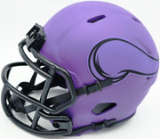Jordan Addison Autographed Minnesota Vikings Rave Purple Speed Mini Helmet (In Yellow) Beckett BAS QR Stock #261908