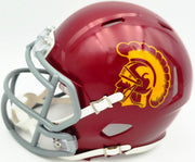Jordan Addison Autographed USC Trojans Red Speed Mini Helmet (In Yellow) Beckett BAS QR Stock #261910